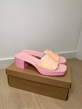 Steve Madden Women’s Pink Platform Slide Sandals with Peach Upper - Mules